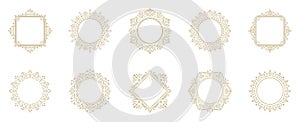 Vintage flourishes ornament frames set vector illustration