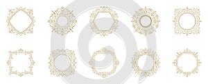 Vintage flourishes ornament frames set vector illustration