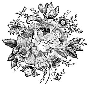 Vintage flower vector illustration