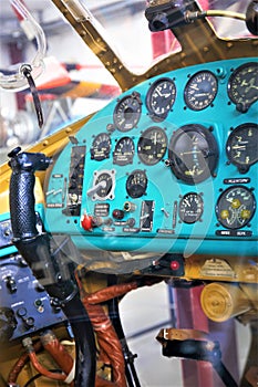 Vintage Flugzeug Cockpit