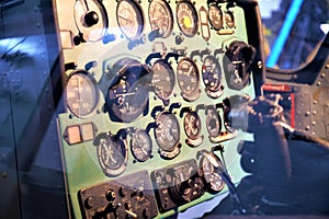 Vintage Flugzeug Cockpit