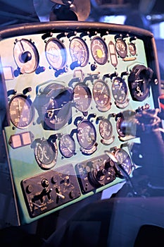 Vintage Flugzeug Cockpit