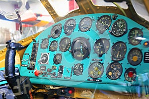 Vintage Flugzeug Cockpit