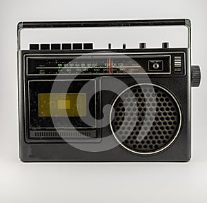 Vintage  AM/FM Cassette on a white