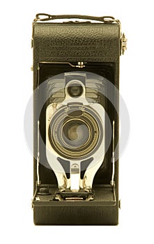 Vintage folding bellows roll film camera