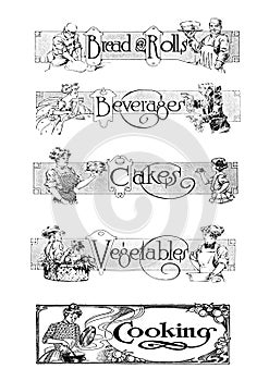 Vintage food dividers illustration