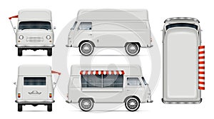 Vintage food truck vector mock-up