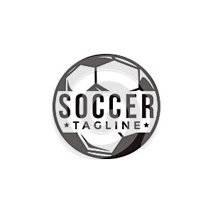 Vintage Football soccer sport team club league logo with ball concept icon vector
