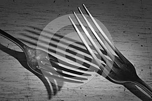 vintage forks close up,black and white shot, eating,restaurant,cooking,food,menu template