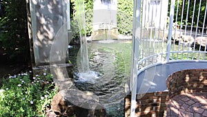 Vintage fountain decorated in resort garden