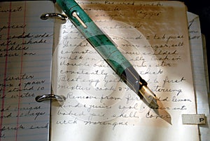 Vintage Fountain Pen And Old Writing