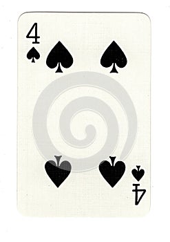 Vintage four of spades playing card.