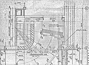 Vintage fragment of a construction plan