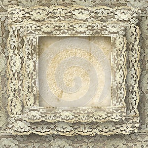 Vintage frame card with border lace