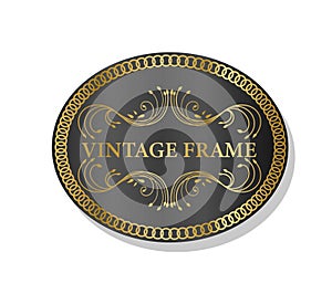 Vintage frame dark gold