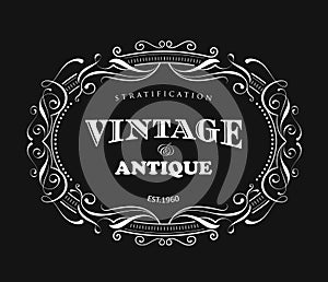 Vintage frame design antique label border vector