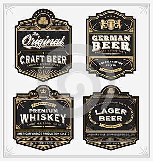 Vintage frame design for labels, banner, sticker and other design.