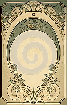 Vintage frame with floral ornament on old paper background. Vector illustration.