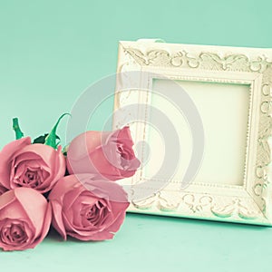 Vintage Frame and roses