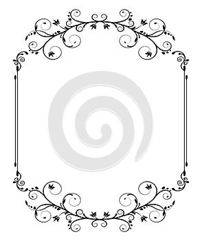 Vintage frame with swirls