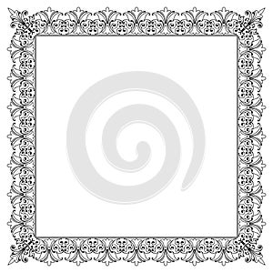 Vintage Frame Template with Free Space - Stock Vector Illustration