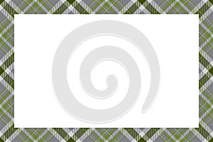 Vintage frame vector. Scottish border pattern retro style. Tartan plaid ornament