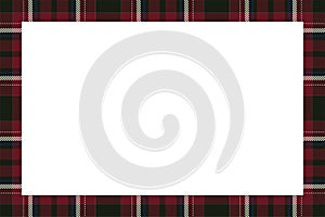 Vintage frame vector. Scottish border pattern retro style. Tartan plaid ornament