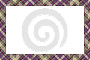 Vintage frame vector. Scottish border pattern retro style. Tartan plaid ornament