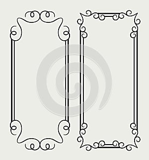 Vintage frames with swirly border pattern