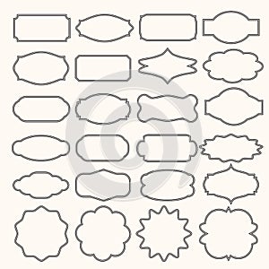 Vintage frames vector clipart bundle. Old frame shapes, decorative label and retro shape vector set