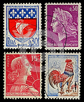 Vintage France Postage Stamps
