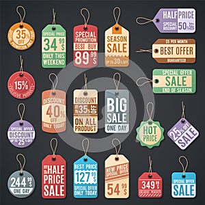 Vintage free price tag vector web collection