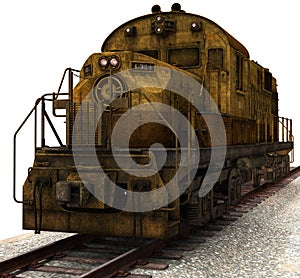 Vintage Freight Train Illustration Isolated