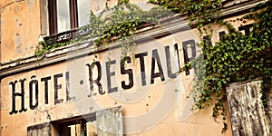 Vintage french hotel sign