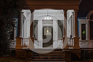 Vintage front porch on victorian house in antebellum south