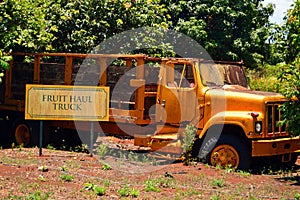 A vintage fruit haul truck