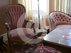 Vintage furniture, chair and love seat