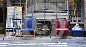 Vintage furniture outside a shop in Margate photo