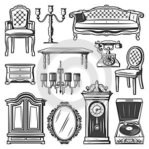 Vintage Furniture Elements Set