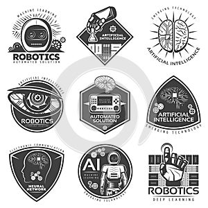 Vintage Future Technology Labels Set
