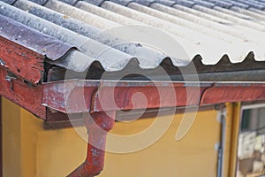 Vintage galvanized gutter