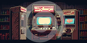 Vintage game console pixel art collection