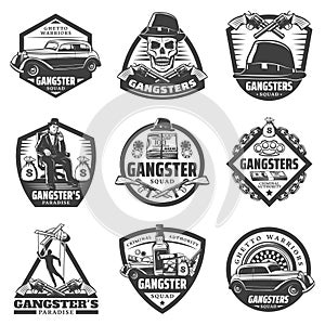 Vintage Gangster Labels Set