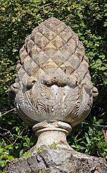 Vintage garden stone ornament acorn