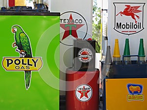 Vintage items on display in Australian service station photo