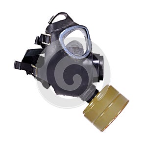 Vintage gasmask isolated on white - Brown filter