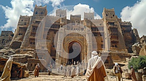 Vintage gate fort in Sana\'a, Yemen