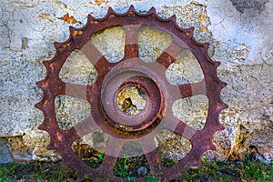 Vintage Gear Wheel Mill Stone