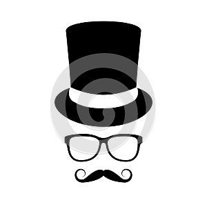 Vintage gentleman face vector icon