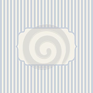 Vintage Geometric Harlequin Frame Template with Classic Line Pattern Border in Blue and Beige Retro Line Background for